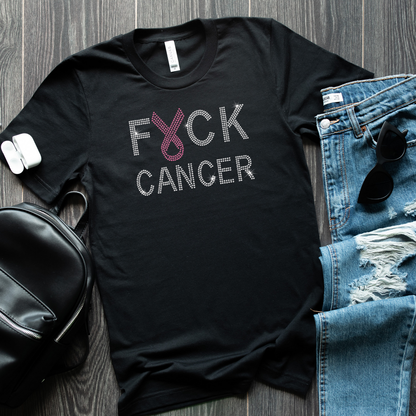Screw Cancer Rhinestone Shirt