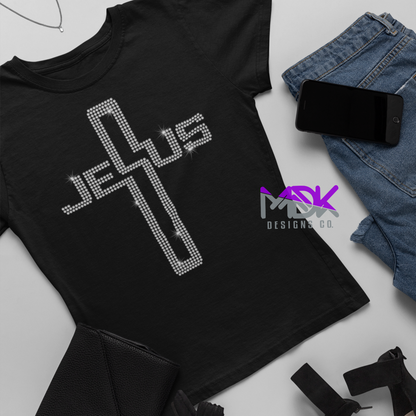 Jesus Cross Rhinestone Shirt