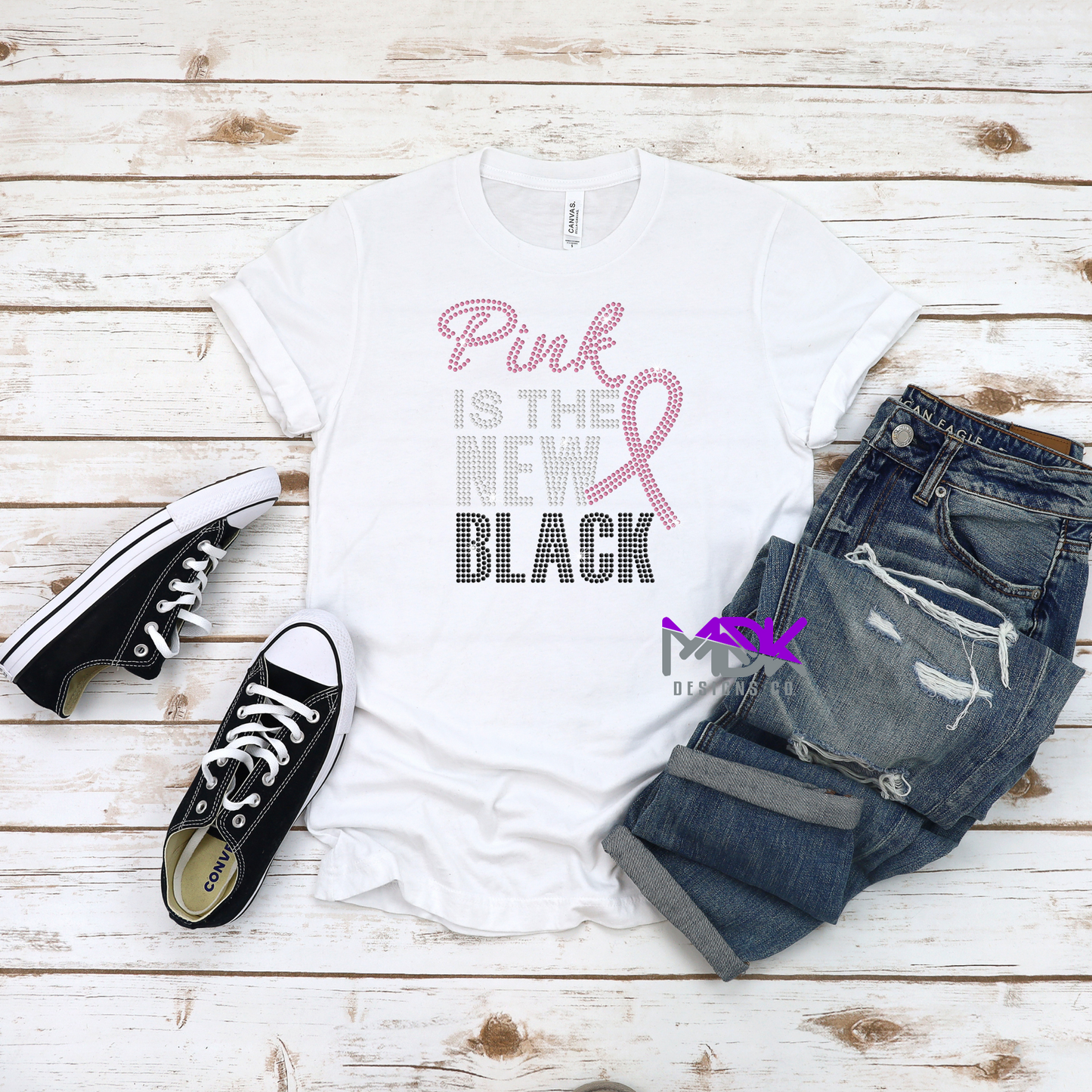 Pink is the New Black Rhinestone Shirt